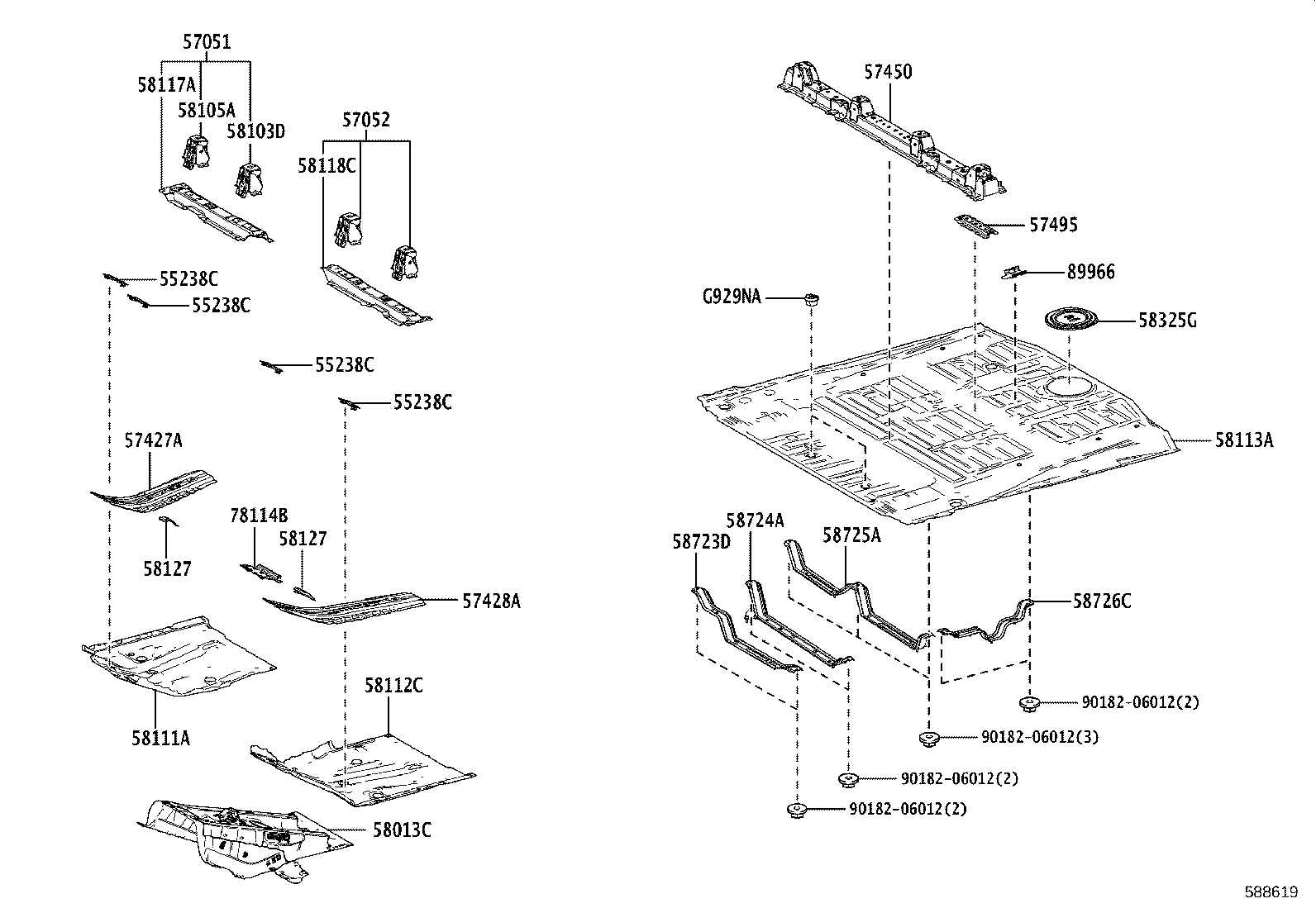 57026-08050 MEMBER SUB-ASSY, FRONT SIDE, OUTER LH product image