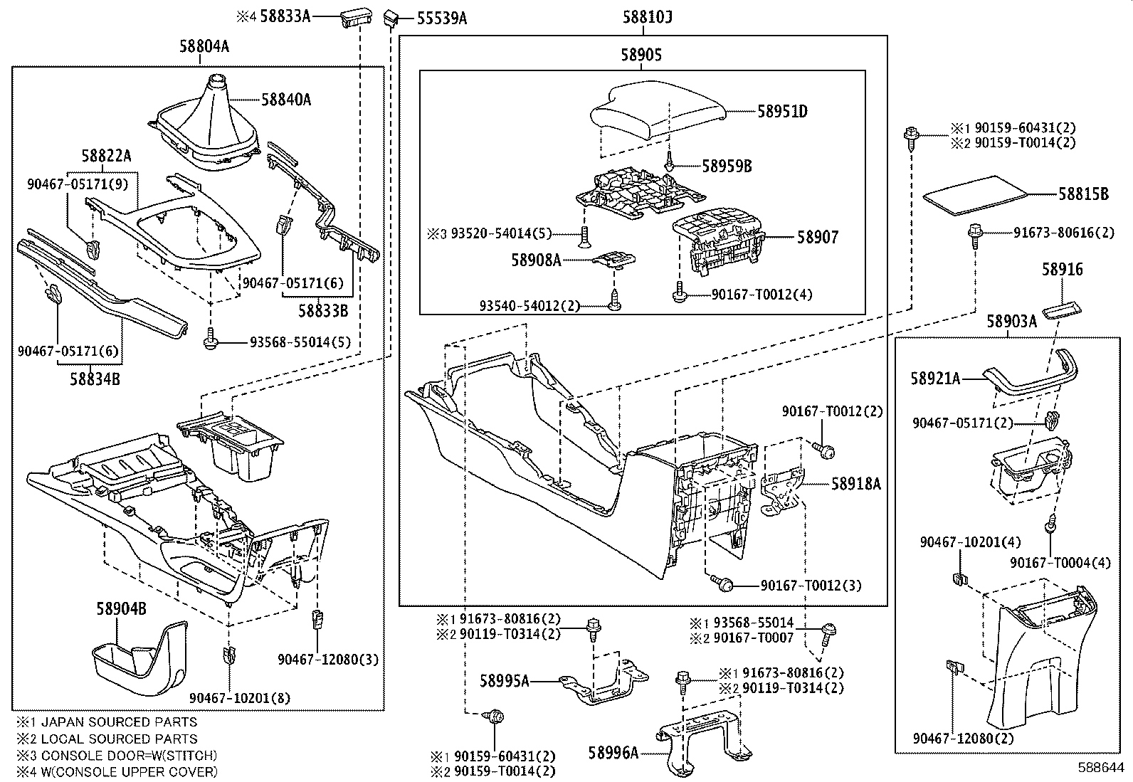58804-KK680-C2 PANEL SUB-ASSY, CONSOLE, UPPER product image