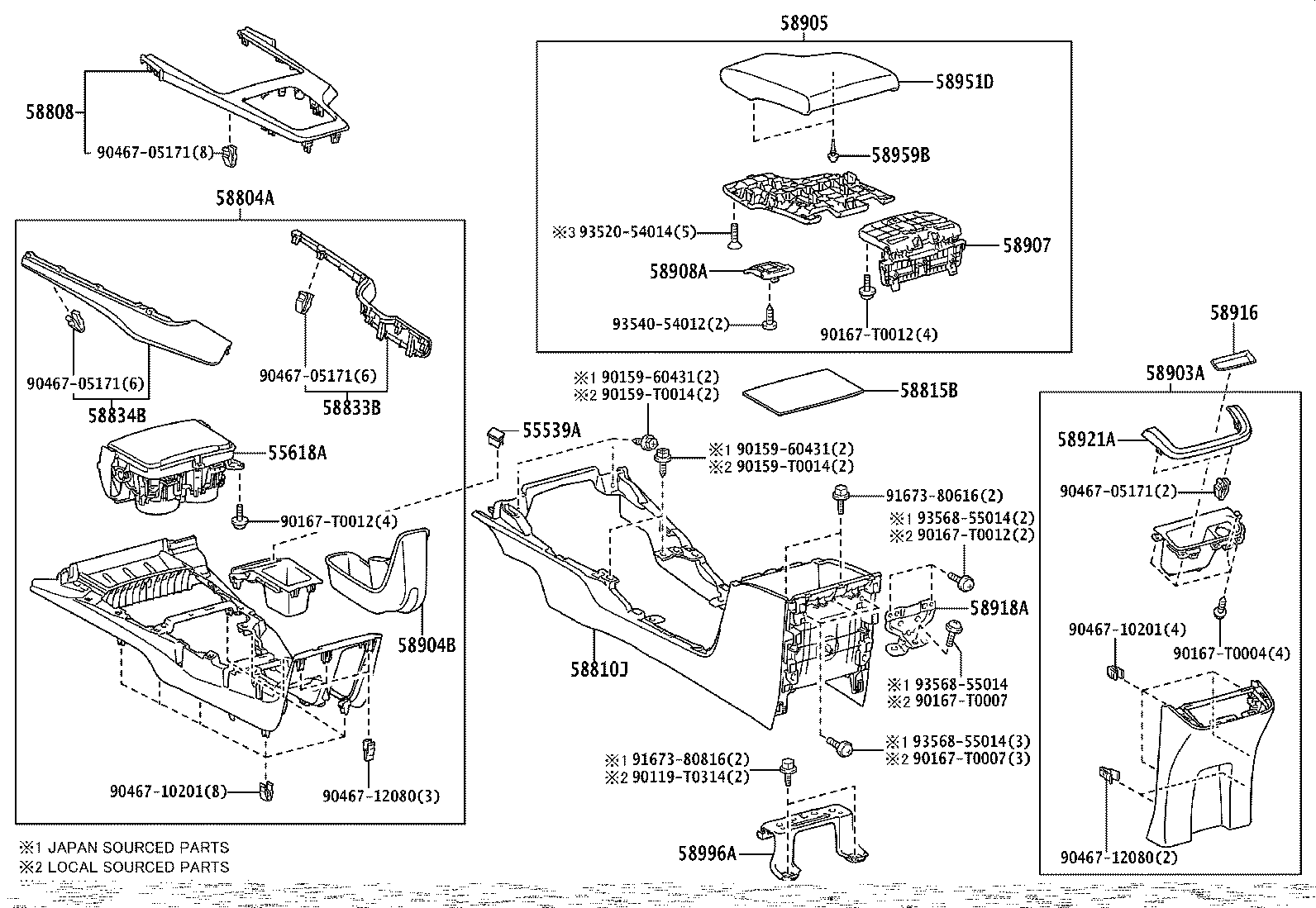 58804-KK680-C2 PANEL SUB-ASSY, CONSOLE, UPPER product image