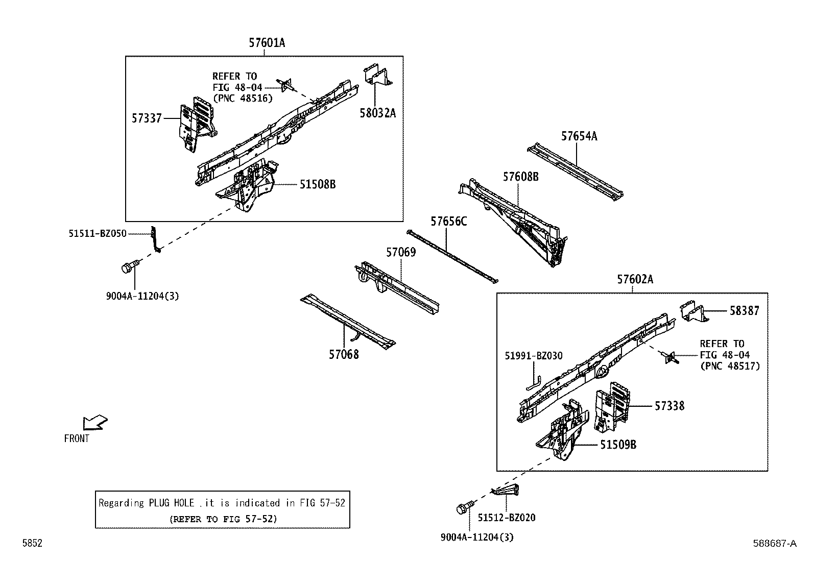 57042-BZ020 PANEL, REAR FLOOR SIDE, LH product image