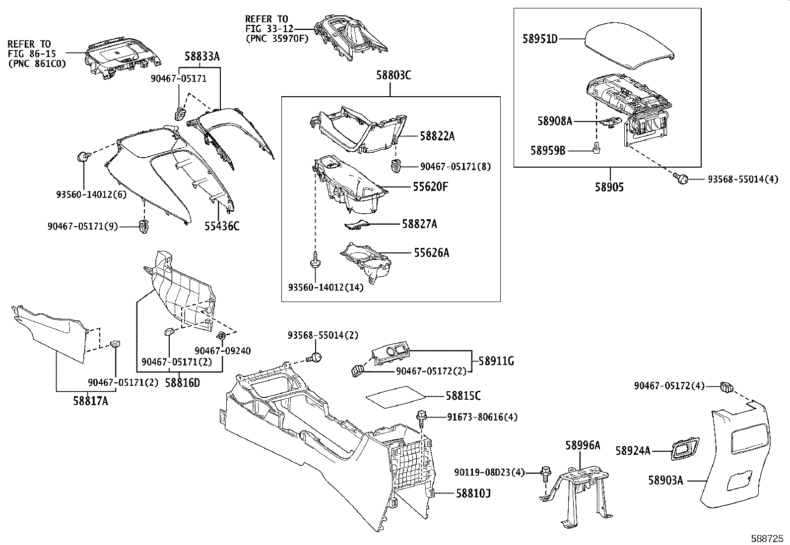 58822-12380 PANEL, CONSOLE, UPPER REAR product image