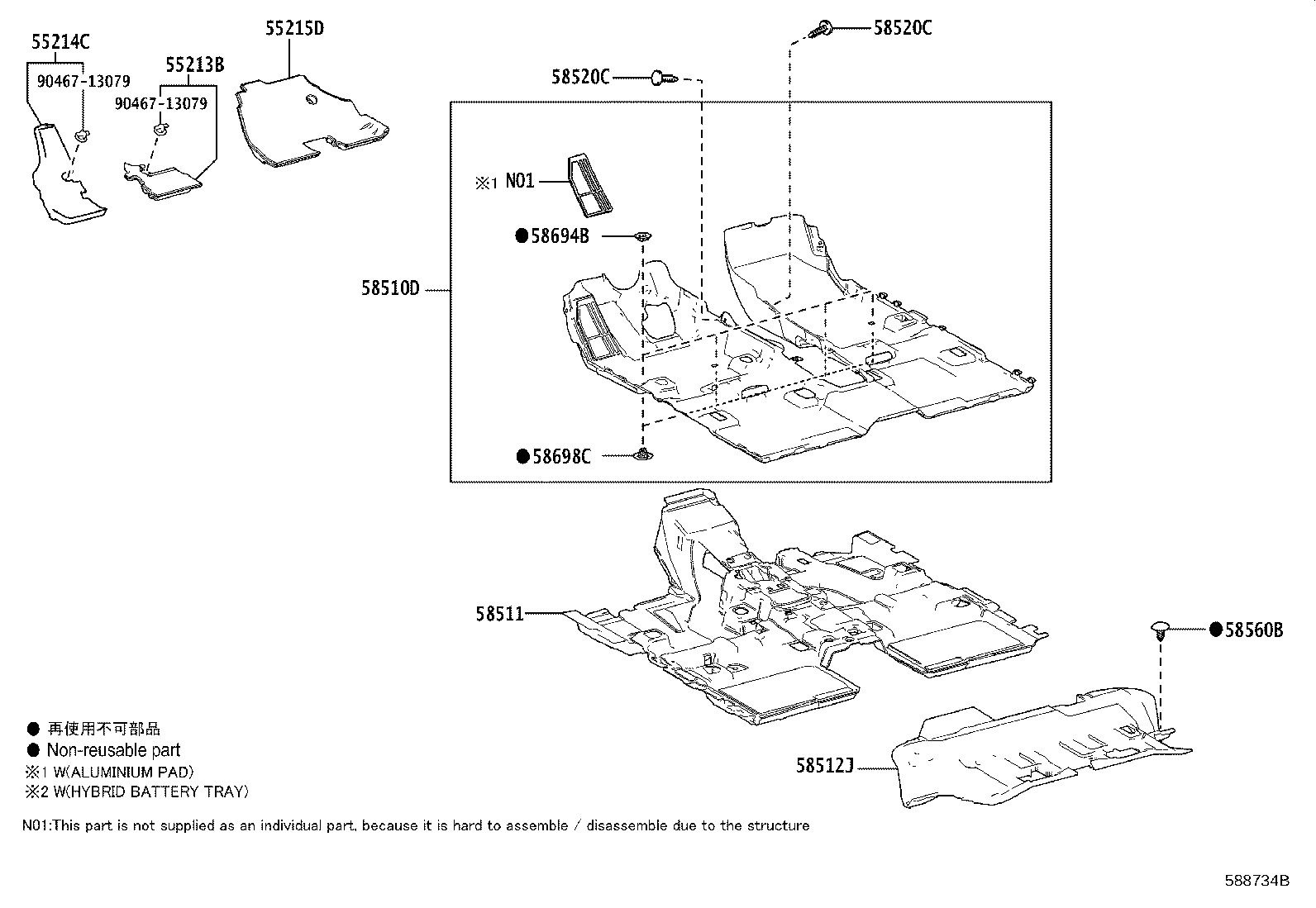 Toyota 58500-YYF30-C0 MAT SET, FLOOR