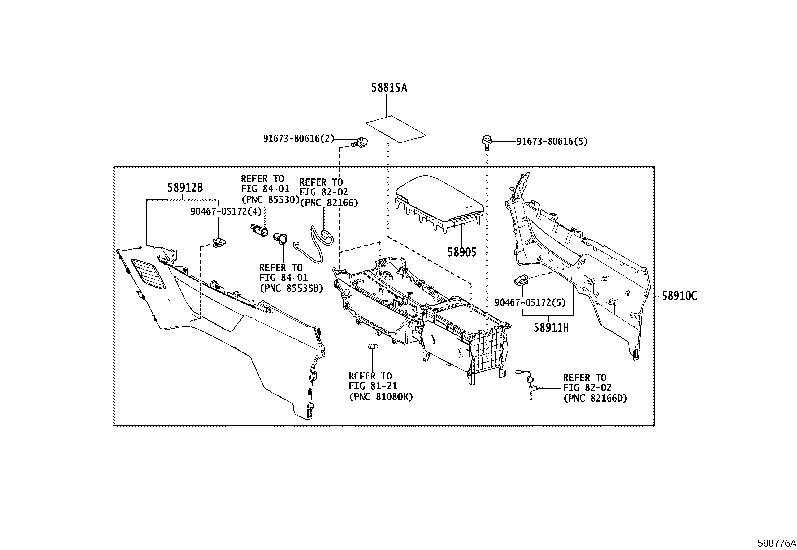 58833-46061 COVER, CONSOLE, UPPER product image