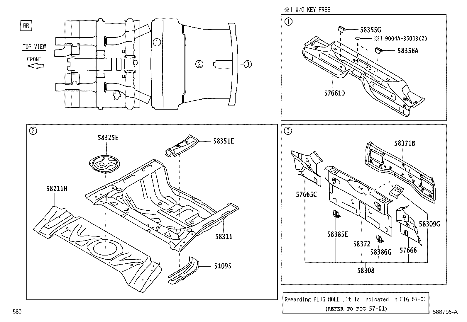 57055-BZ050 RETAINER, CENTER FLOOR CROSSMEMBER product image
