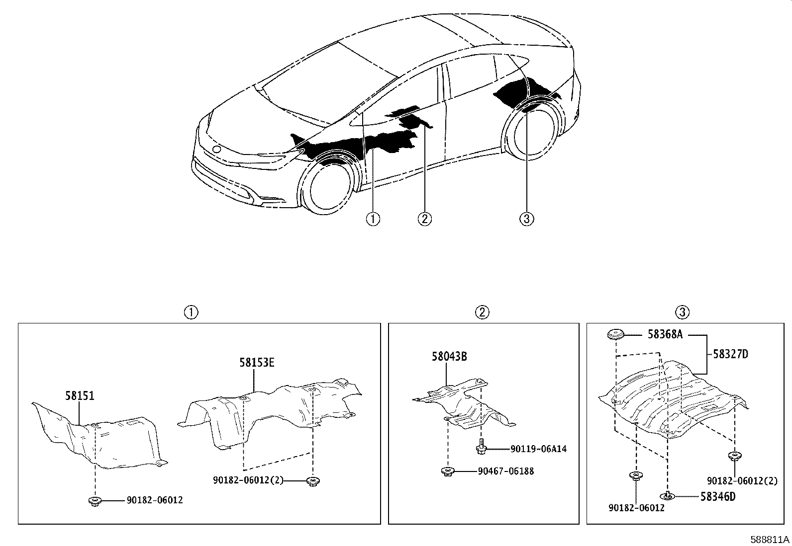 Toyota 58151-47080 INSULATOR, FRONT FLOOR HEAT, NO.1