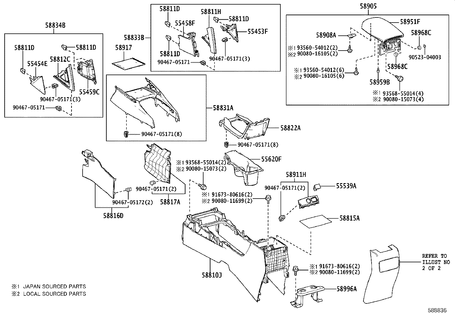 58822-0A080 PANEL, CONSOLE, UPPER REAR product image