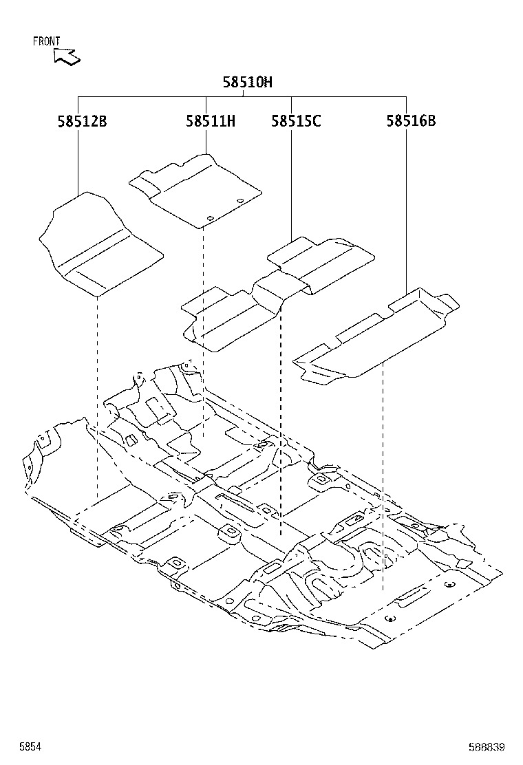58563-BZ101 SILENCER, FRONT FLOOR, NO.1 product image