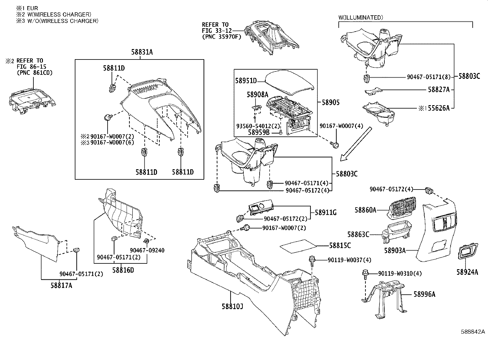 58835-02100 ORNAMENT, CONSOLE BOX product image