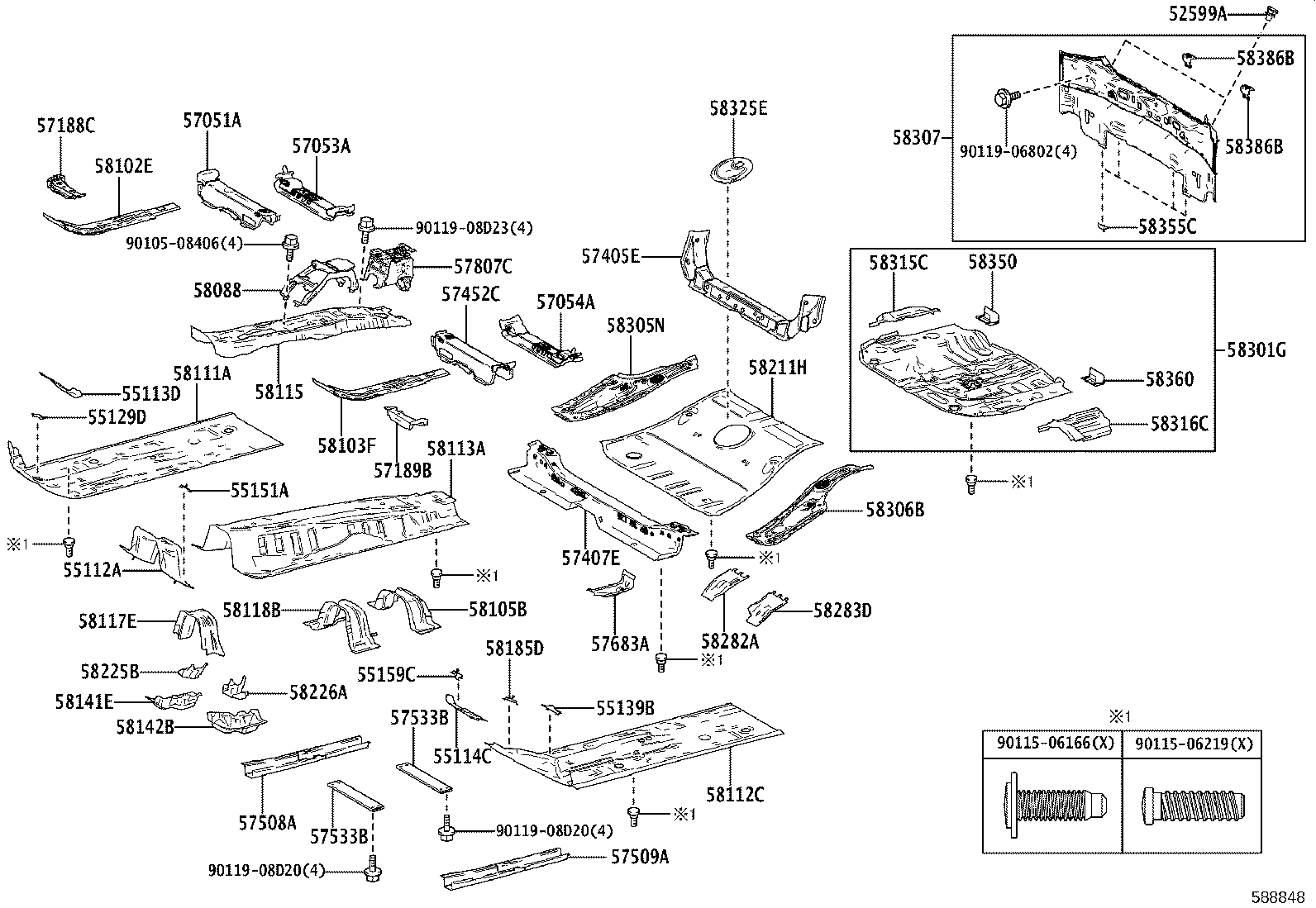 58301-47360 PAN SUB-ASSY, REAR FLOOR product image