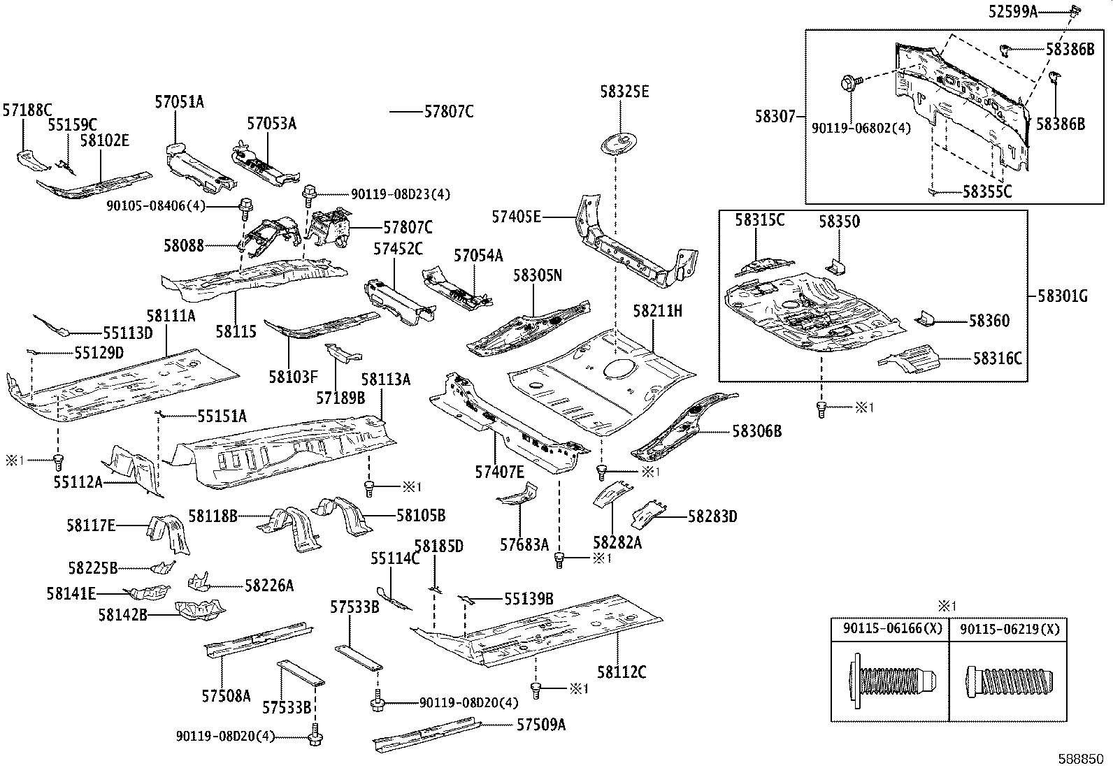58301-47360 PAN SUB-ASSY, REAR FLOOR product image