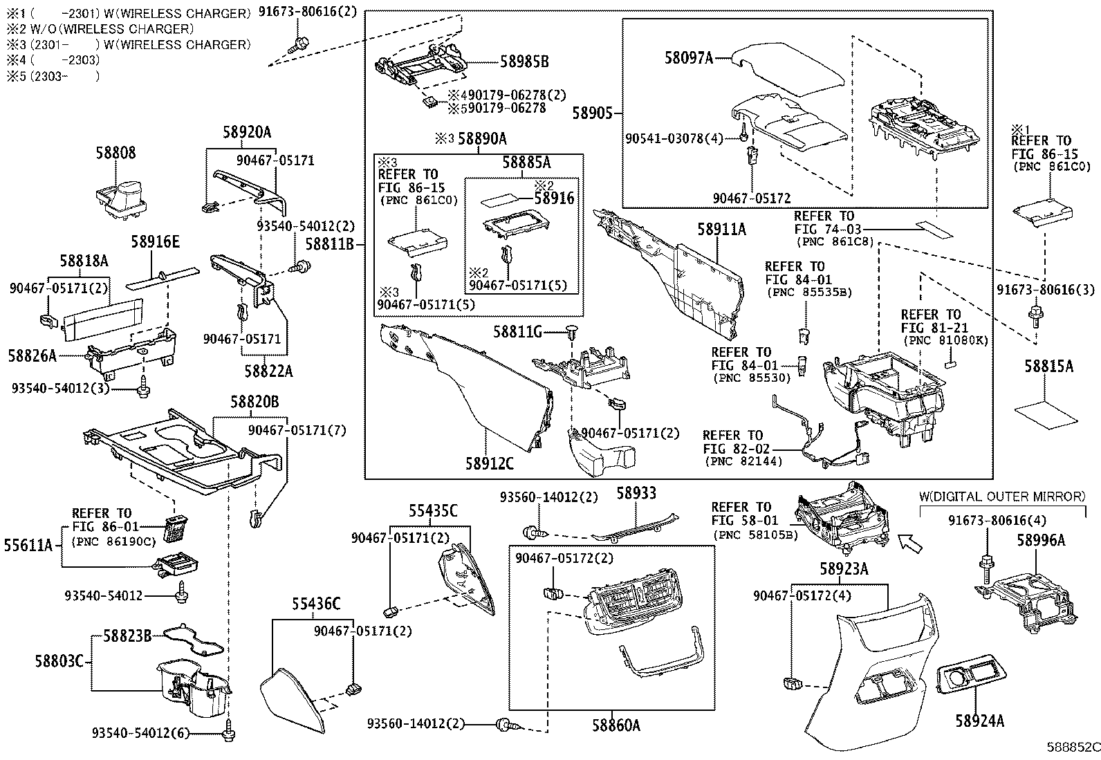 58804-33B30 PANEL SUB-ASSY, CONSOLE, UPPER product image