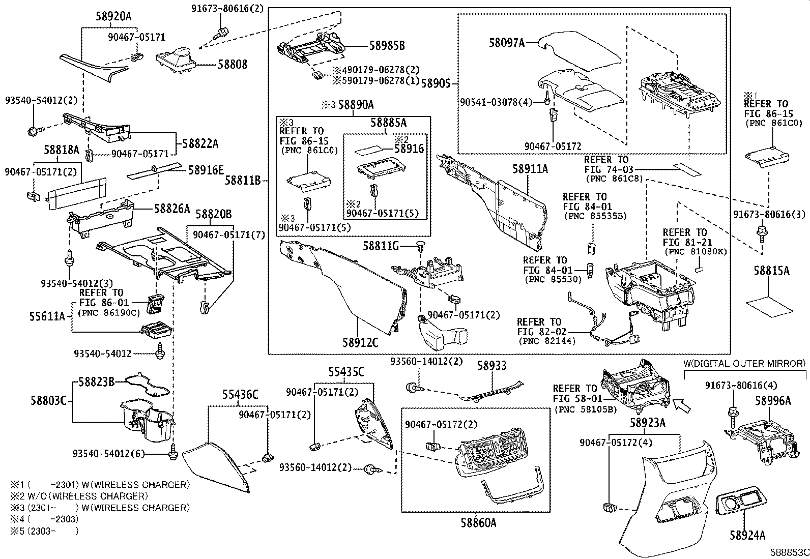 58804-33B30 PANEL SUB-ASSY, CONSOLE, UPPER product image