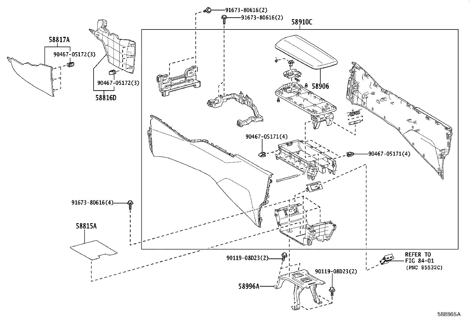 58903-47130-C0 PANEL SUB-ASSY, CONSOLE REAR END product image