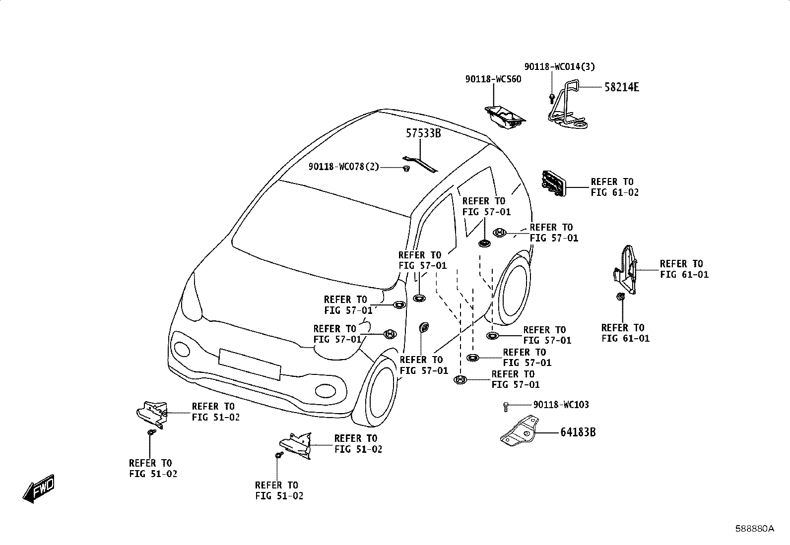 57456-WC005 BRACKET, FRONT SEAT MOUNTING, OUTSIDE LH product image