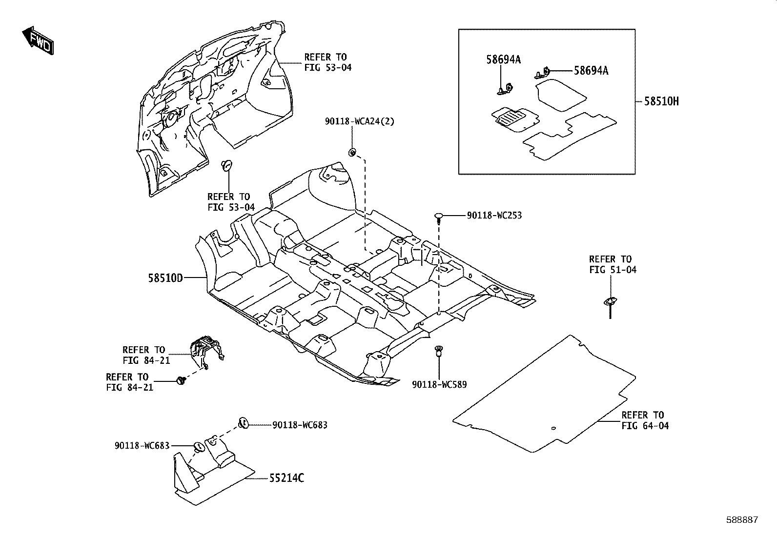 90118-WCS59 PAD, DASH PANEL INSULATOR, NO.2 product image