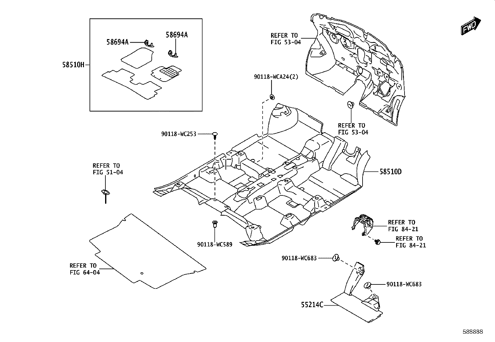 90118-WCS59 PAD, DASH PANEL INSULATOR, NO.2 product image