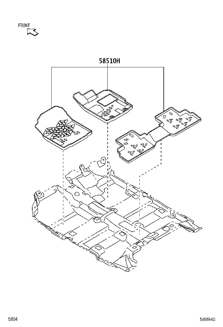 58676-BZ070 PAD SUB-ASSY, FRONT FLOOR SILENCER, REAR RH product image