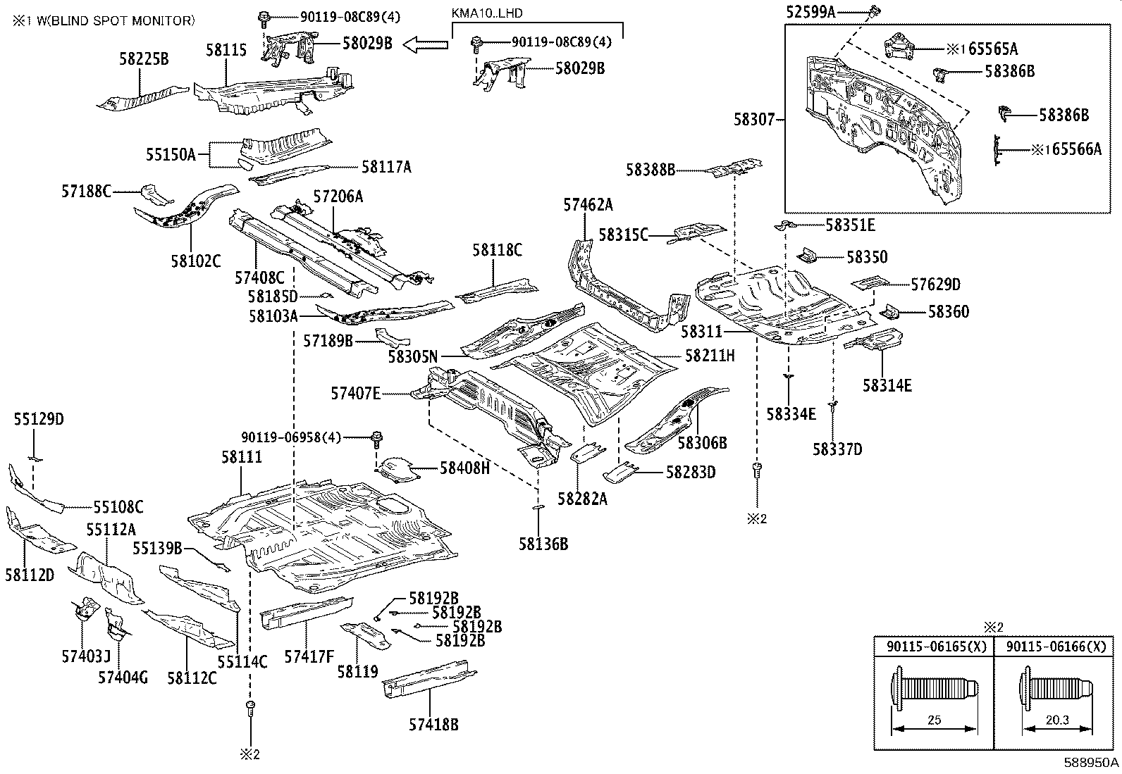 58166-76030 COVER, FRONT FLOOR, LH product image