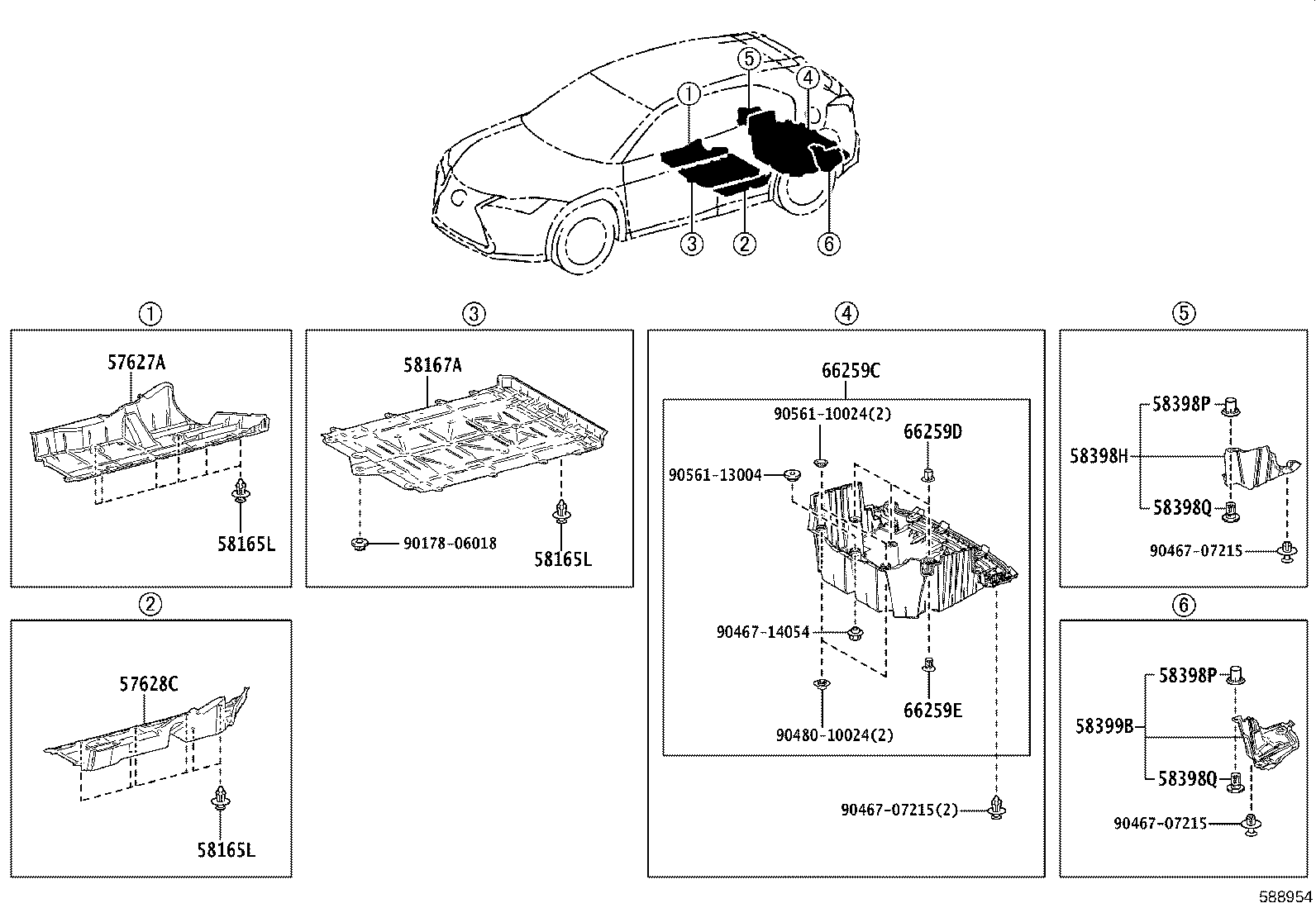 58166-76030 COVER, FRONT FLOOR, LH product image