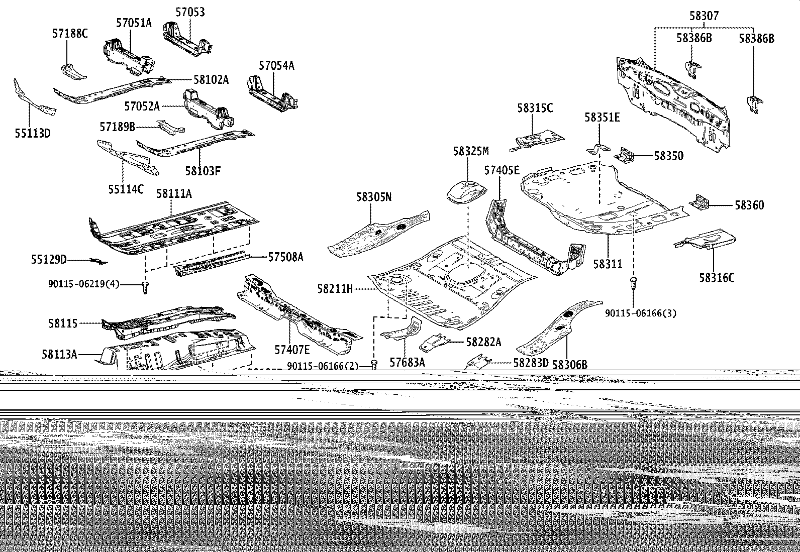 58307-16471 PANEL SUB-ASSY, BODY LOWER BACK product image
