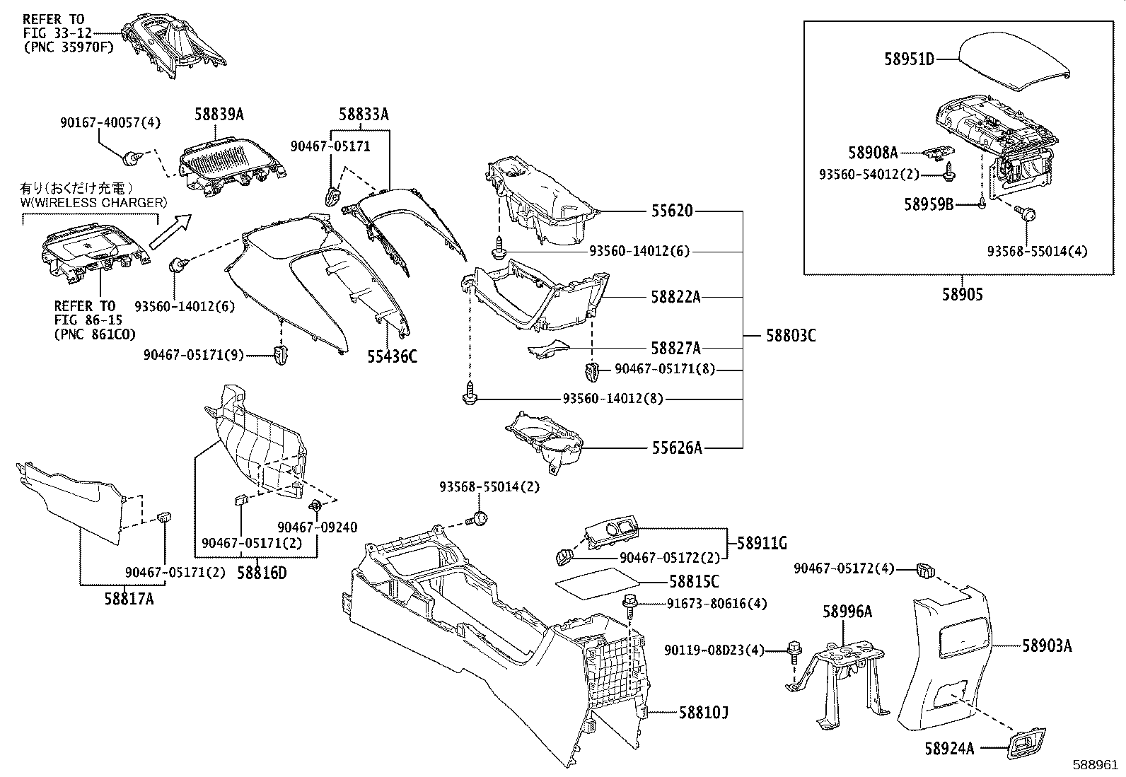 58996-12260 BRACKET, CONSOLE BOX MOUNTING, NO.2 product image