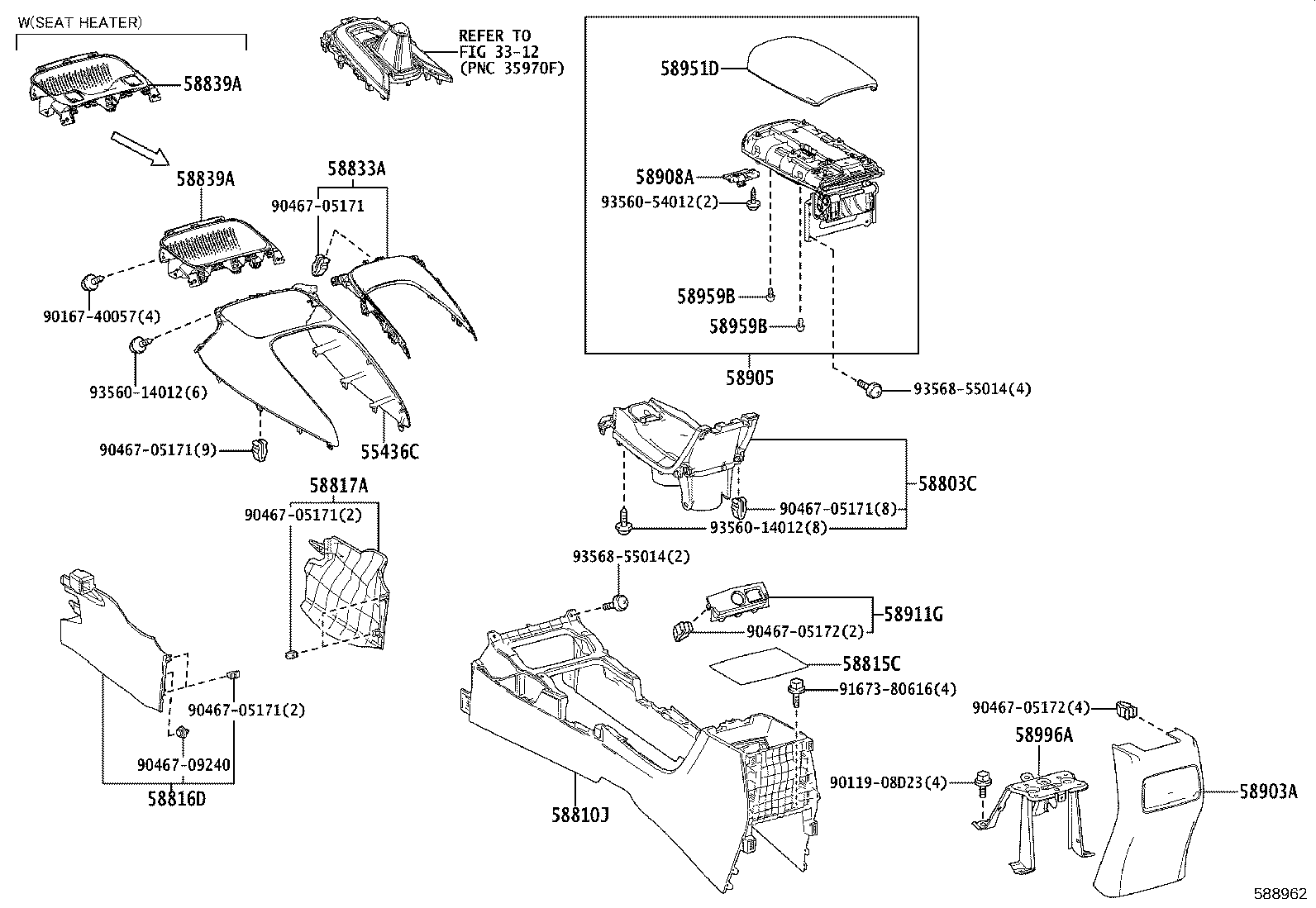 58803-12110 BOX SUB-ASSY, CONSOLE CUP HOLDER product image