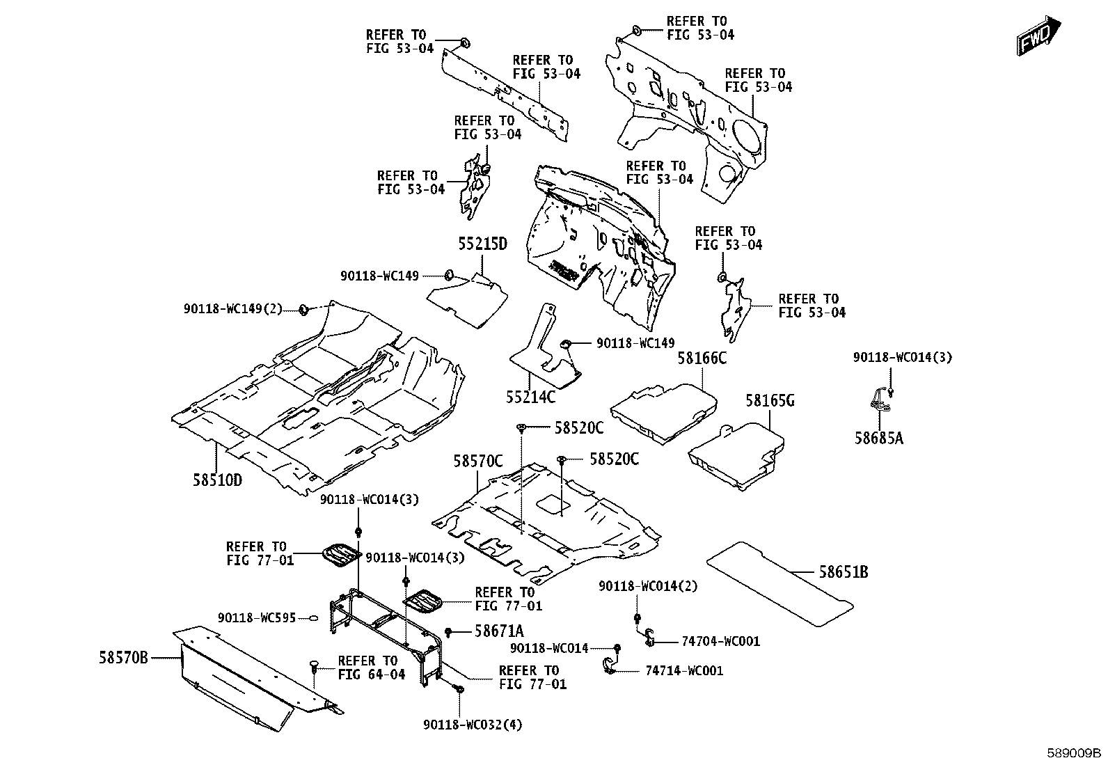 90118-WCT09 CLIP(FOR FRONT FLOOR CARPET) product image