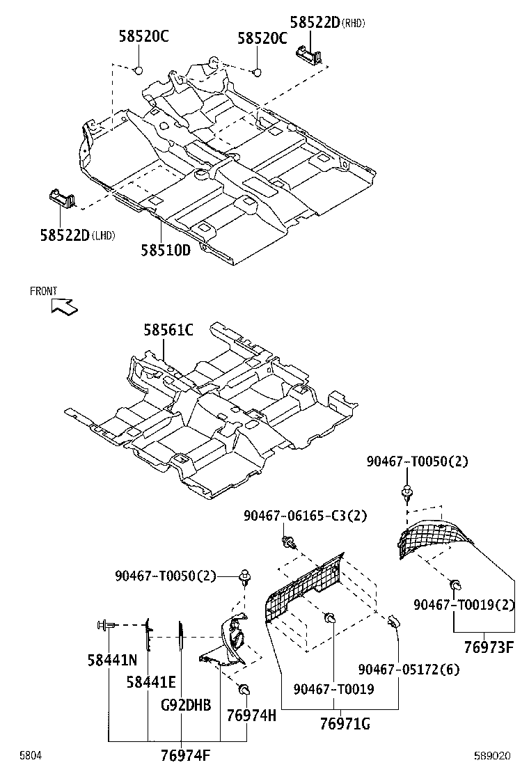 58512-BP010 MAT, FLOOR, FRONT LH product image