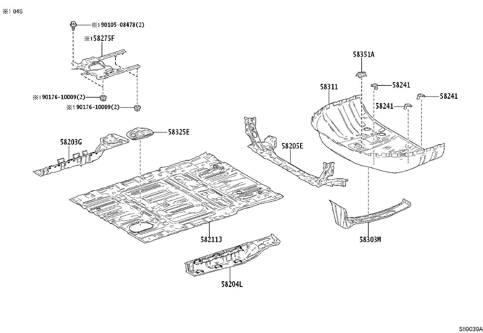 57607-V2020 MEMBER SUB-ASSY, REAR FLOOR CROSS, NO.3 product image