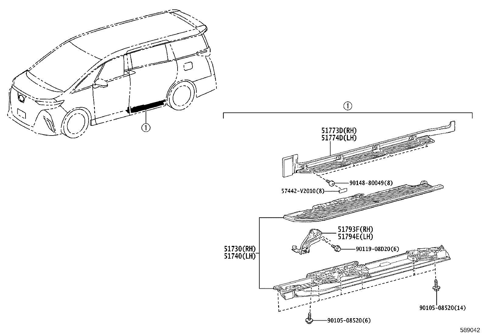 57064-V2010 BRACKET SUB-ASSY, FUEL TANK MOUNTING, REAR LH product image