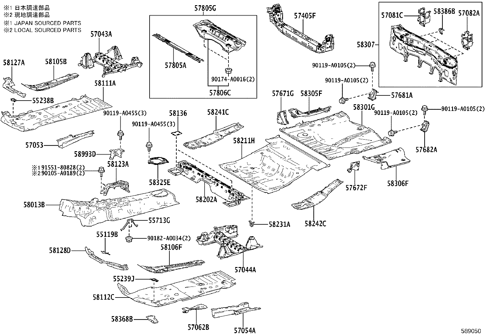 58241-0E050 PANEL, FLOOR SIDE, RH product image
