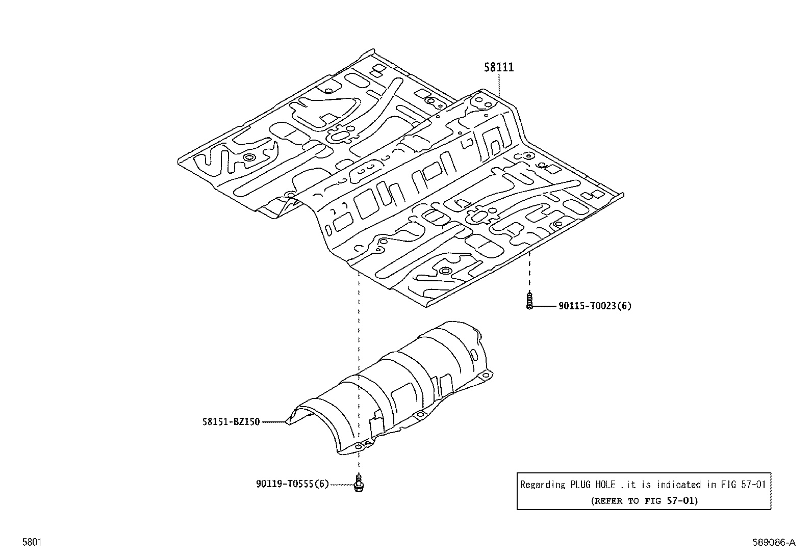 57069-BZ170 MEMBER SUB-ASSY, REAR FLOOR CROSS, CENTER product image