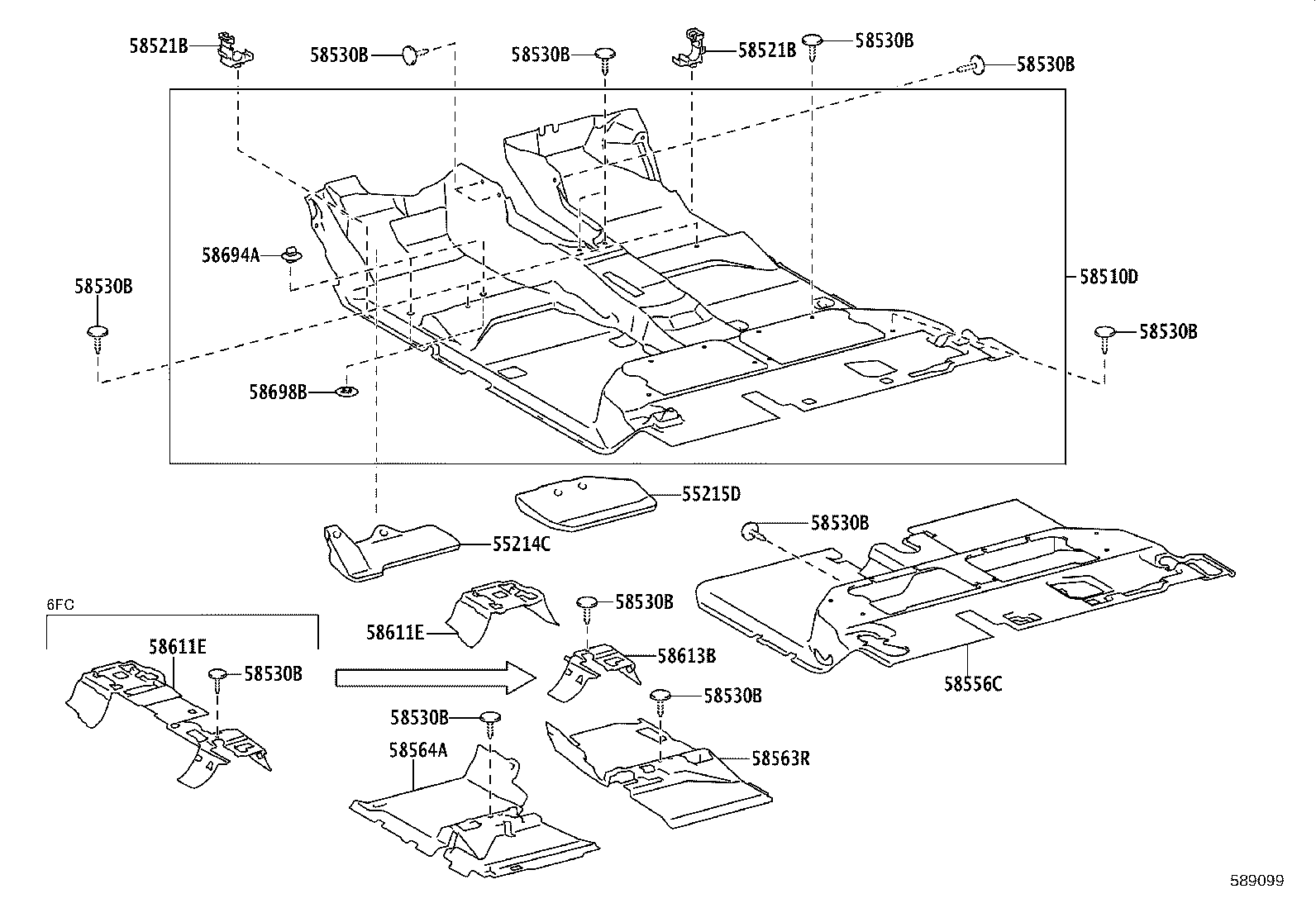 58569-0K080 SILENCER, REAR FLOOR product image