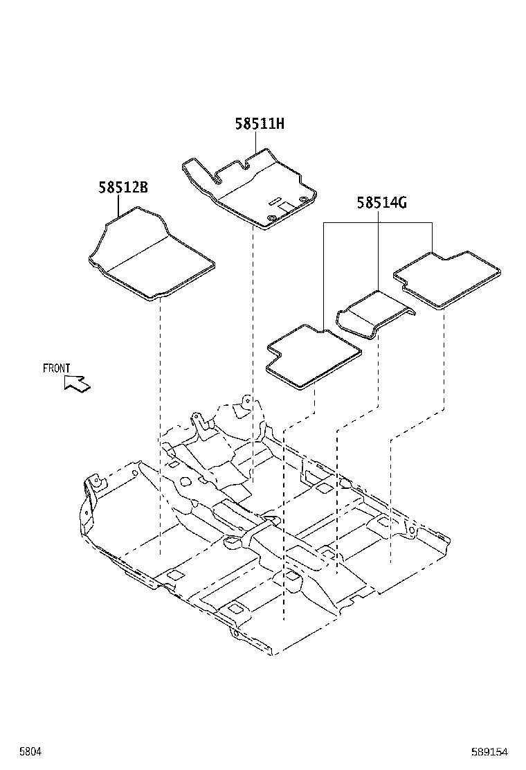58512-BP010 MAT, FLOOR, FRONT LH product image
