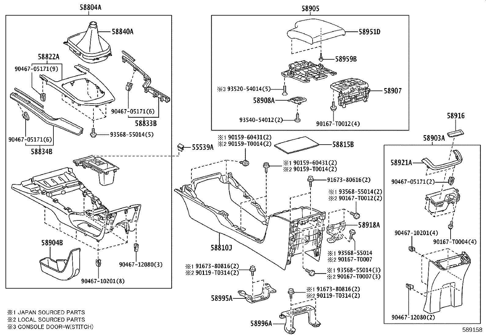 58905-KK130-C3 DOOR SUB-ASSY, CONSOLE COMPARTMENT product image
