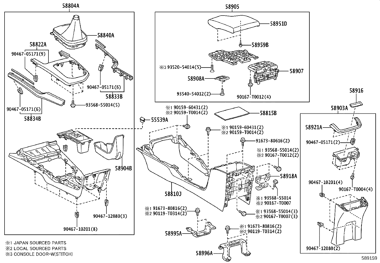 58905-KK130-C3 DOOR SUB-ASSY, CONSOLE COMPARTMENT product image