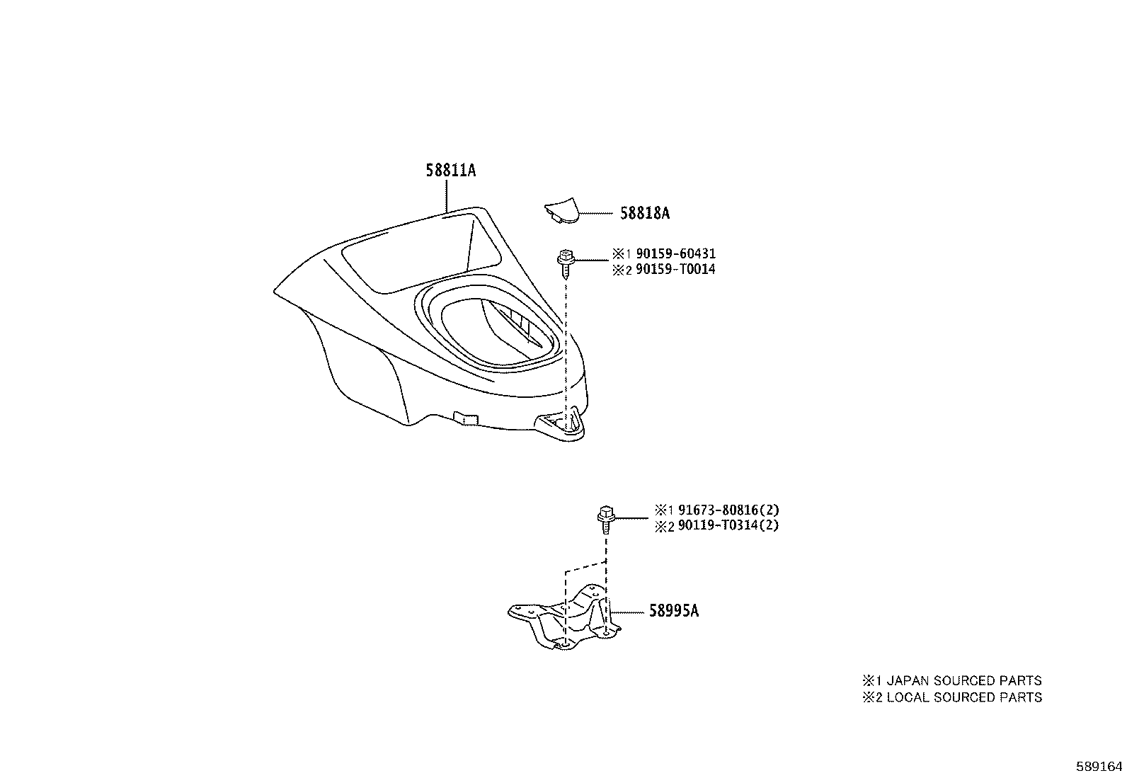 58905-KK110-C8 DOOR SUB-ASSY, CONSOLE COMPARTMENT product image