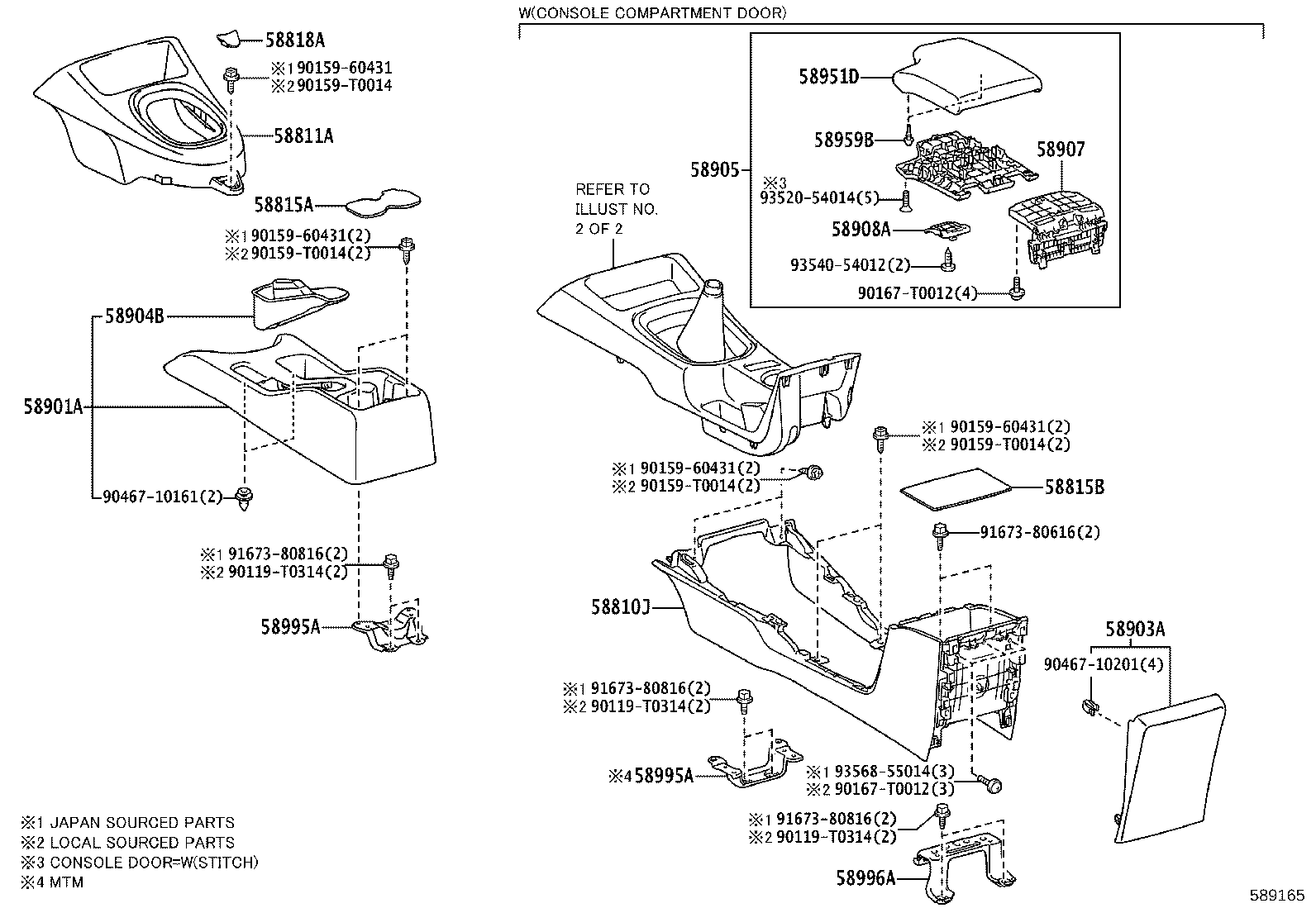 58905-KK110-C8 DOOR SUB-ASSY, CONSOLE COMPARTMENT product image