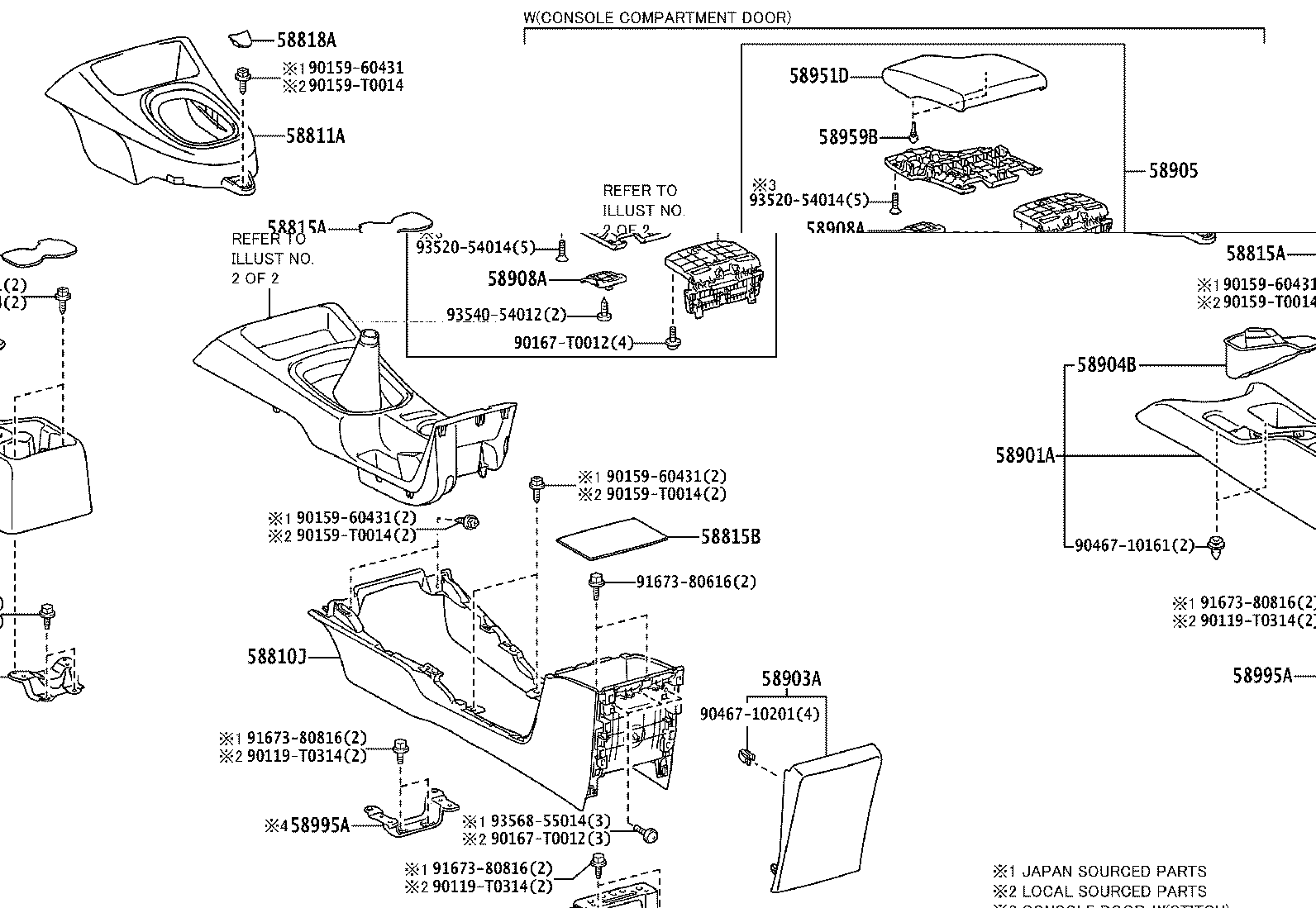 58905-KK110-C8 DOOR SUB-ASSY, CONSOLE COMPARTMENT product image