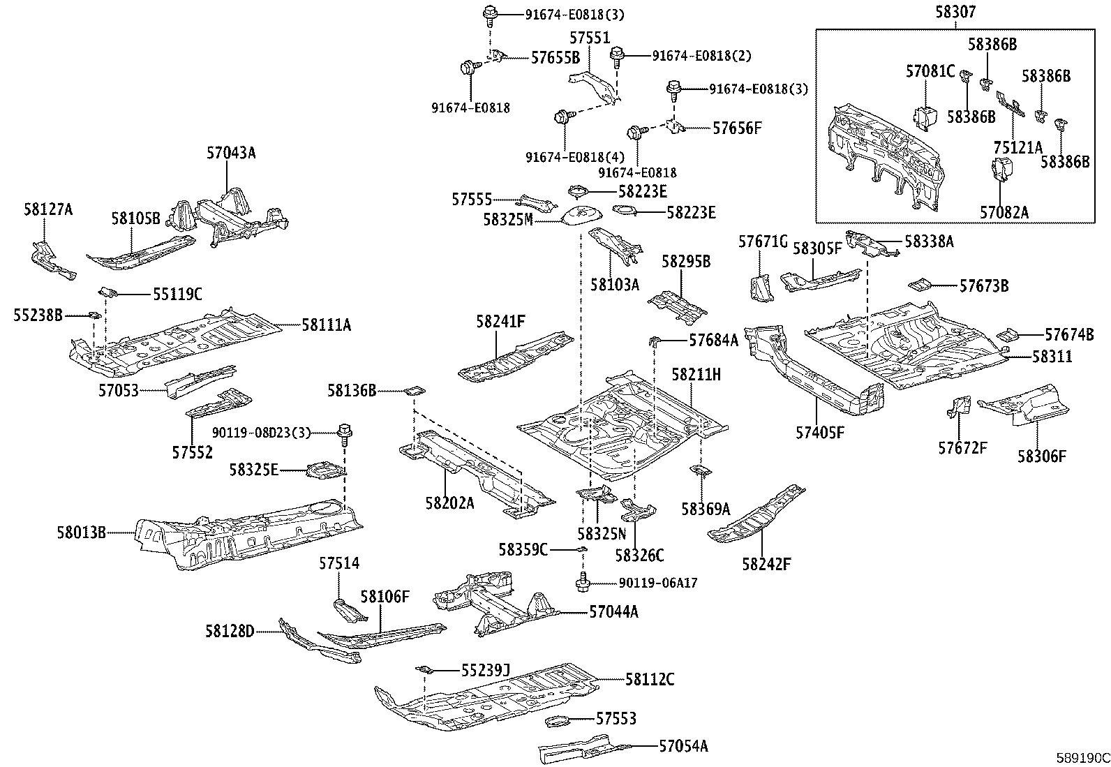 58307-40070 PANEL SUB-ASSY, BODY LOWER BACK product image