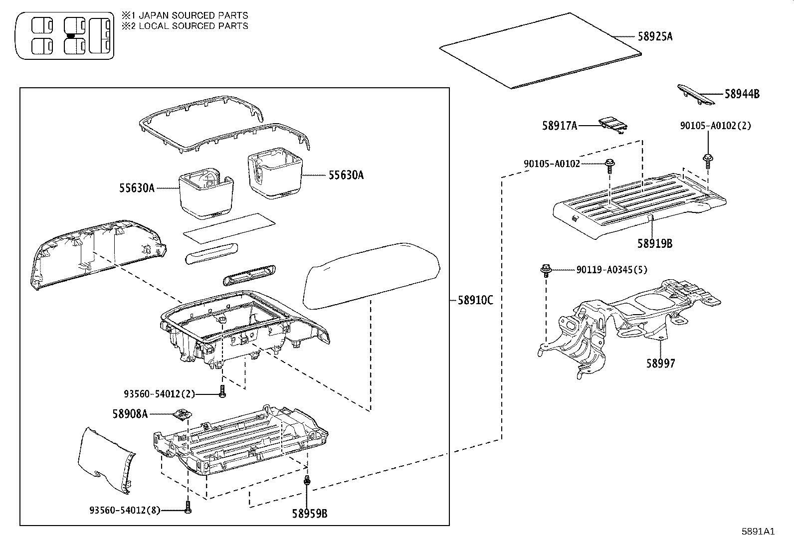 55434-0E100 PANEL, INSTRUMENT PANEL FINISH, LOWER CENTER product image