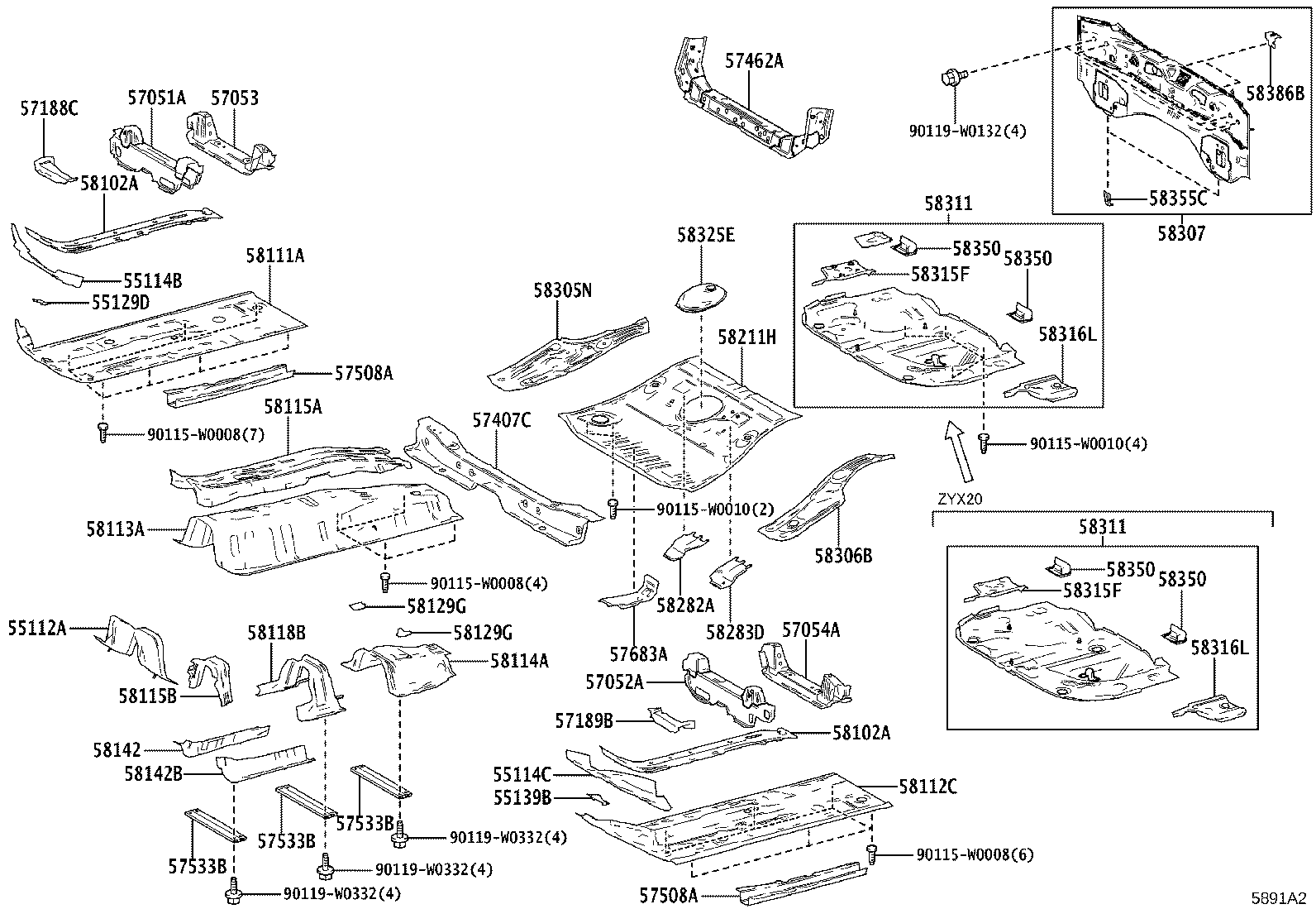 58307-F4090 PANEL SUB-ASSY, BODY LOWER BACK product image