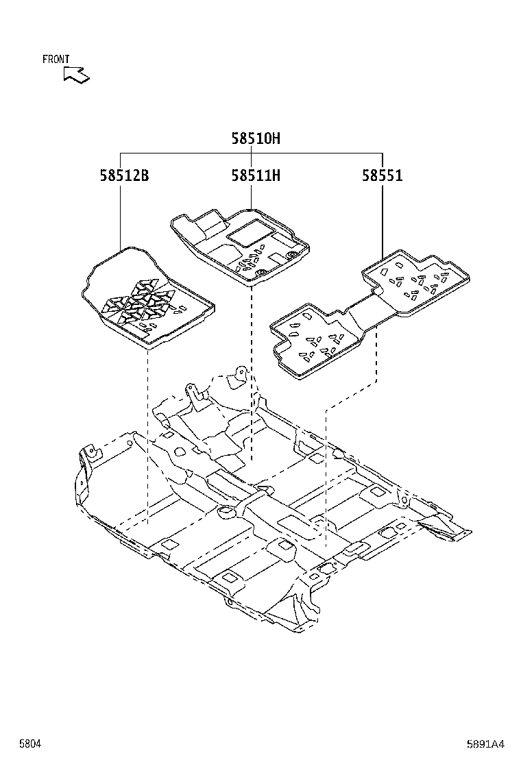 58676-BZ070 PAD SUB-ASSY, FRONT FLOOR SILENCER, REAR RH product image