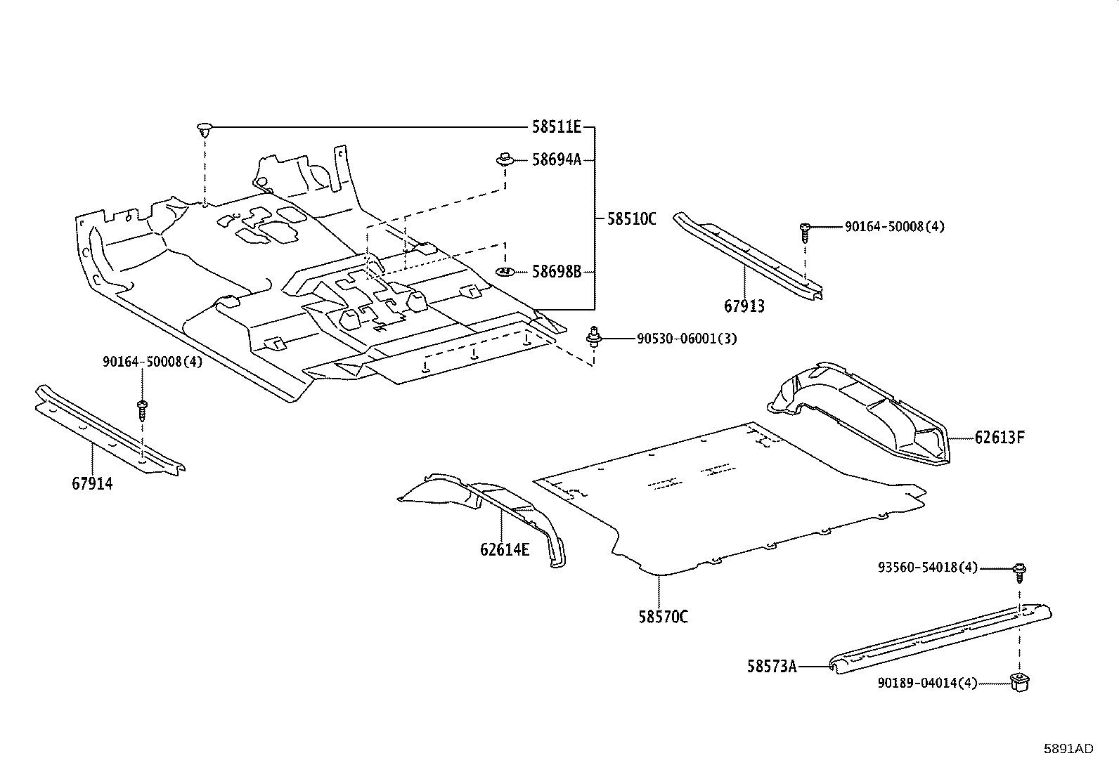 58694-60010 PLATE, MAT SET, UPPER product image