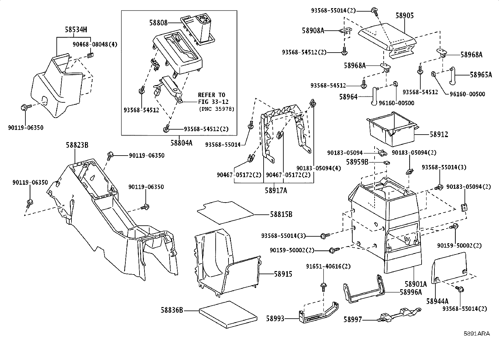 58997-60090 BRACKET, CONSOLE BOX MOUNTING, NO.3 product image