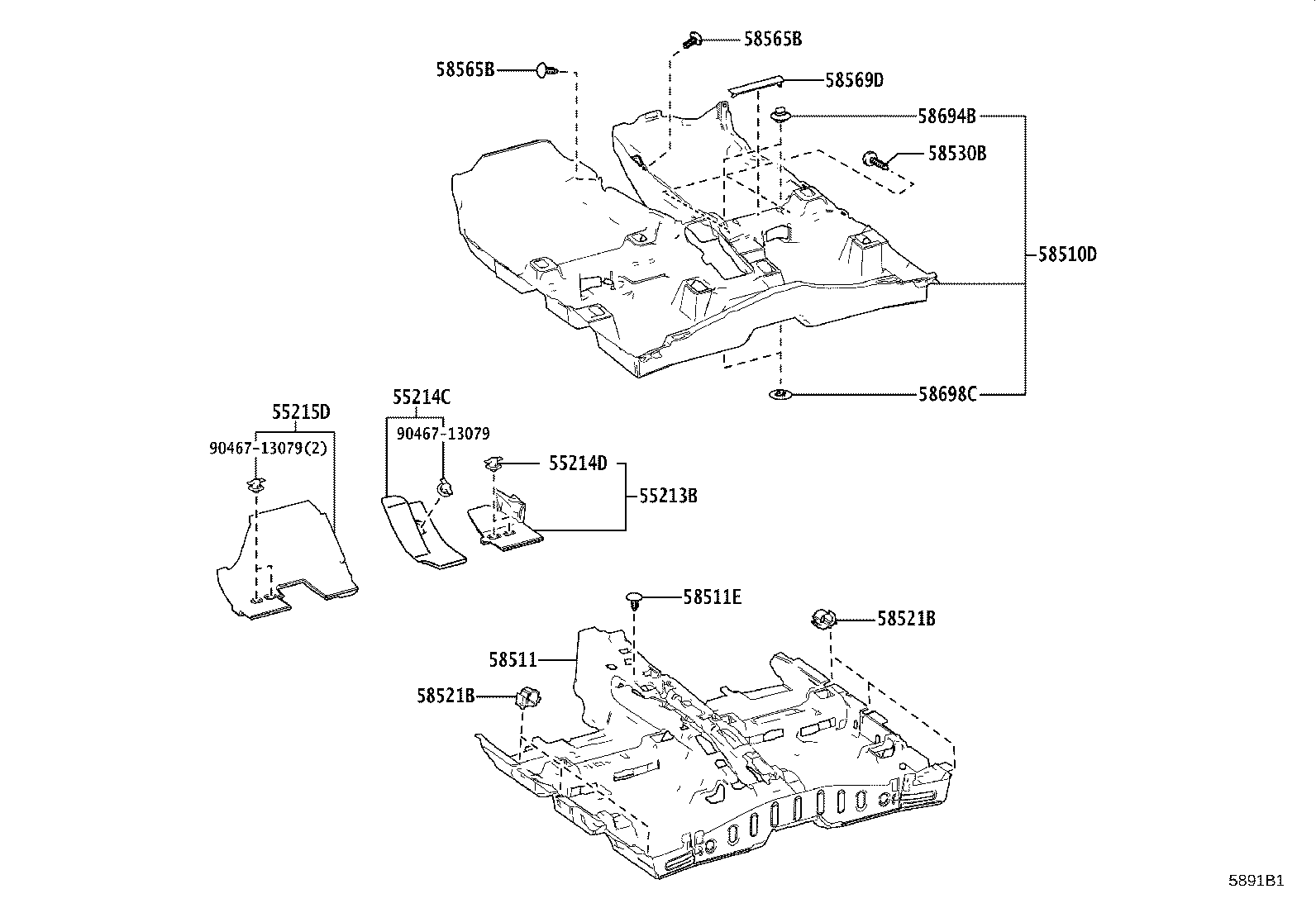 55215-0A030 PAD, DASH PANEL INSULATOR, NO.3 product image