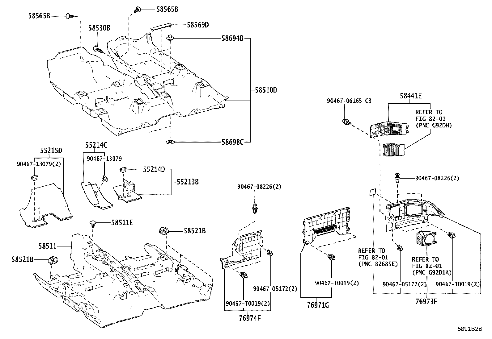 55215-0A030 PAD, DASH PANEL INSULATOR, NO.3 product image