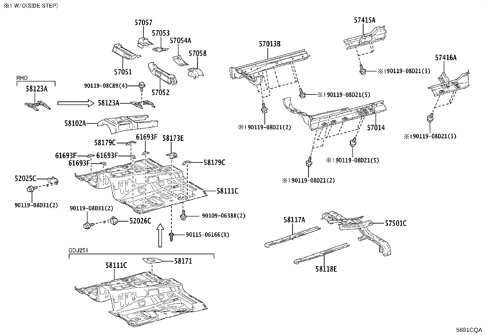 51772-60260 PLATE, STEP, LH product image