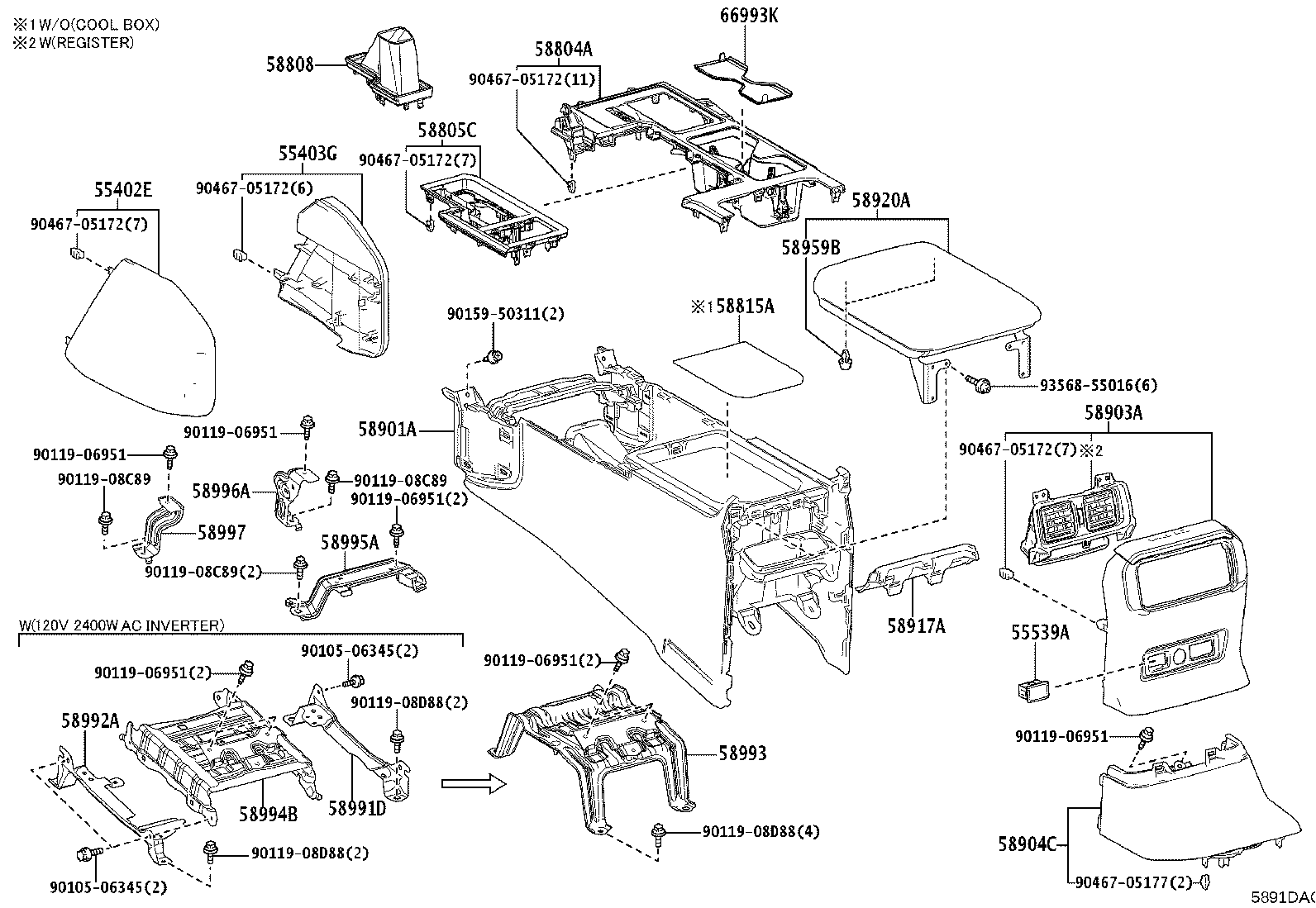 Toyota 58815-60180 CARPET, CONSOLE BOX