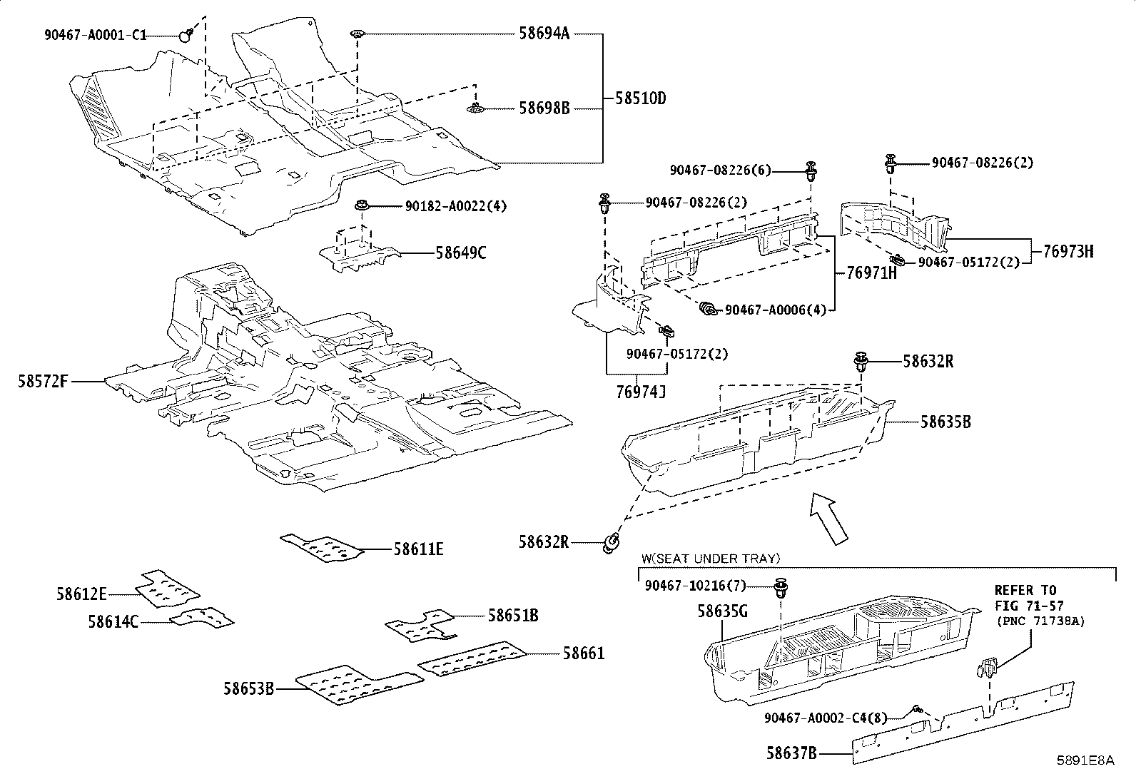 Toyota 58649-AK010 COVER, MAT SET PLATE